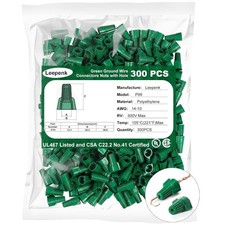 300PCS Green Ground Wire Nuts with Hole,14-10 AWG Winged Electrical Wire End ...