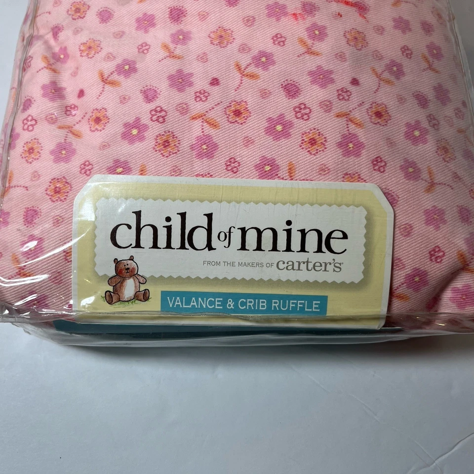 Juego de cenefa y volantes vintage Carters Child of Mine rosa floral bebé 2003 Foto 4 de 4