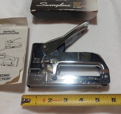 VTG Swingline 800X Polished Chrome Heavy Duty Staple Gun Orig Box