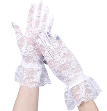 Gloves for Women, Elegant Short Gloves, Tea Party Gloves, Vintage Lace White