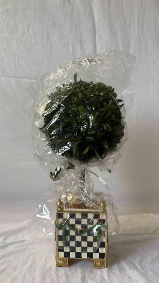$249 Nuevo Mackenzie-Childs Esmeralda Lujo Boj Topiario Decoración de Navidad Foto 3 de 4