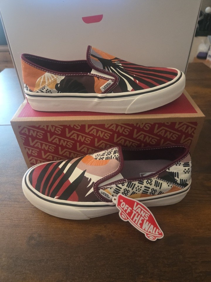Zapatillas sin cordones Vans SF Palm Floral Port Royale Marshmallow Reino Unido 7,5 UE 41 NUEVAS CON ETIQUETAS