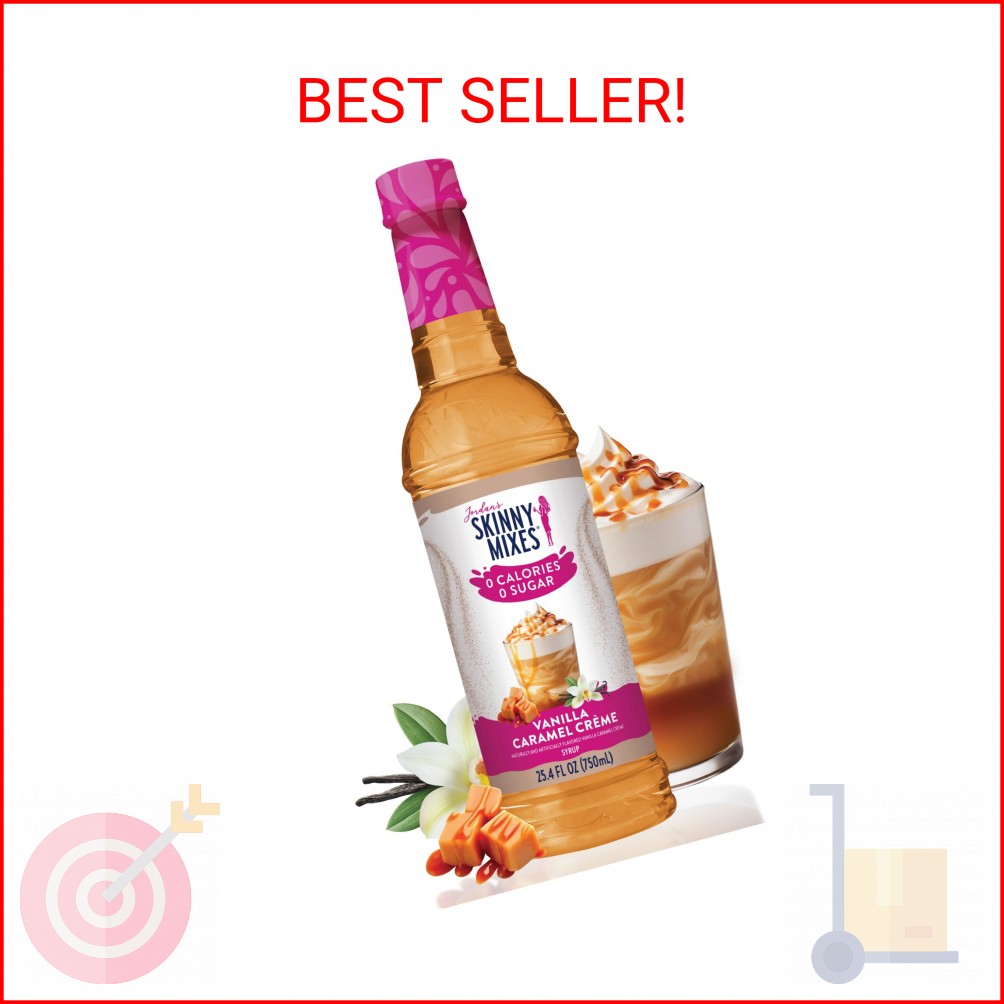 Jordan's Skinny Syrups Sugar Free Coffee Syrup, Vanilla Caramel Creme Flavor Dri