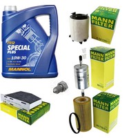 Inspektionspaket 5L Mannol Special Plus 10W-30 FüR Audi A3 2.0 FSI VW Golf V