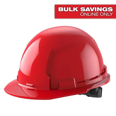 BOLT Red Type 1 Class E Front Brim Non-Vented Hard Hat with 6-Point Ratcheting S