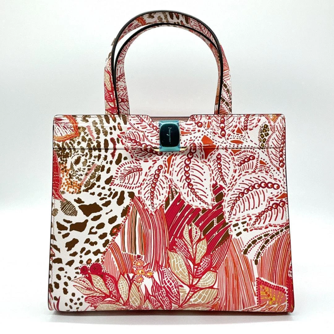 Salvatore Ferragamo Leather Exterior Floral Bags & Handbags for