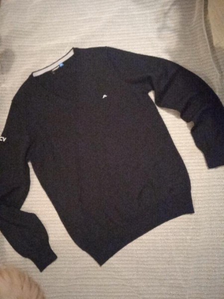 Men J.Lindeberg Sweater Black Wool 38 / M / 46 #9D15