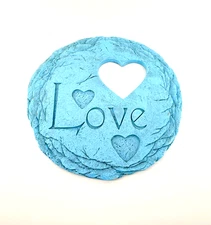 Love Hearts 12" Resin Stepping Stone Round Wall Plaque 2005 Encore Group