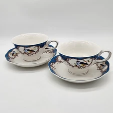 Set Of 2 Finch Blue Teacups and Saucers Grace's Teaware