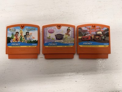 VTech V.Smile Pocket Disney Lot Tinker Bell, Tiana s Princess, Cars Games Tested