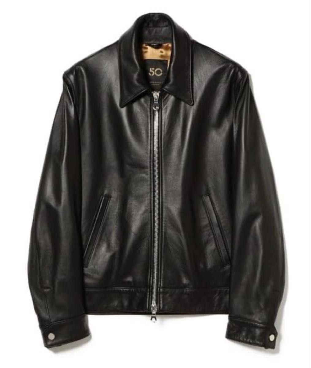 Cinquanta / Nappa Leather Regular Collar Zip-Up Blouson Jacket No.ks458