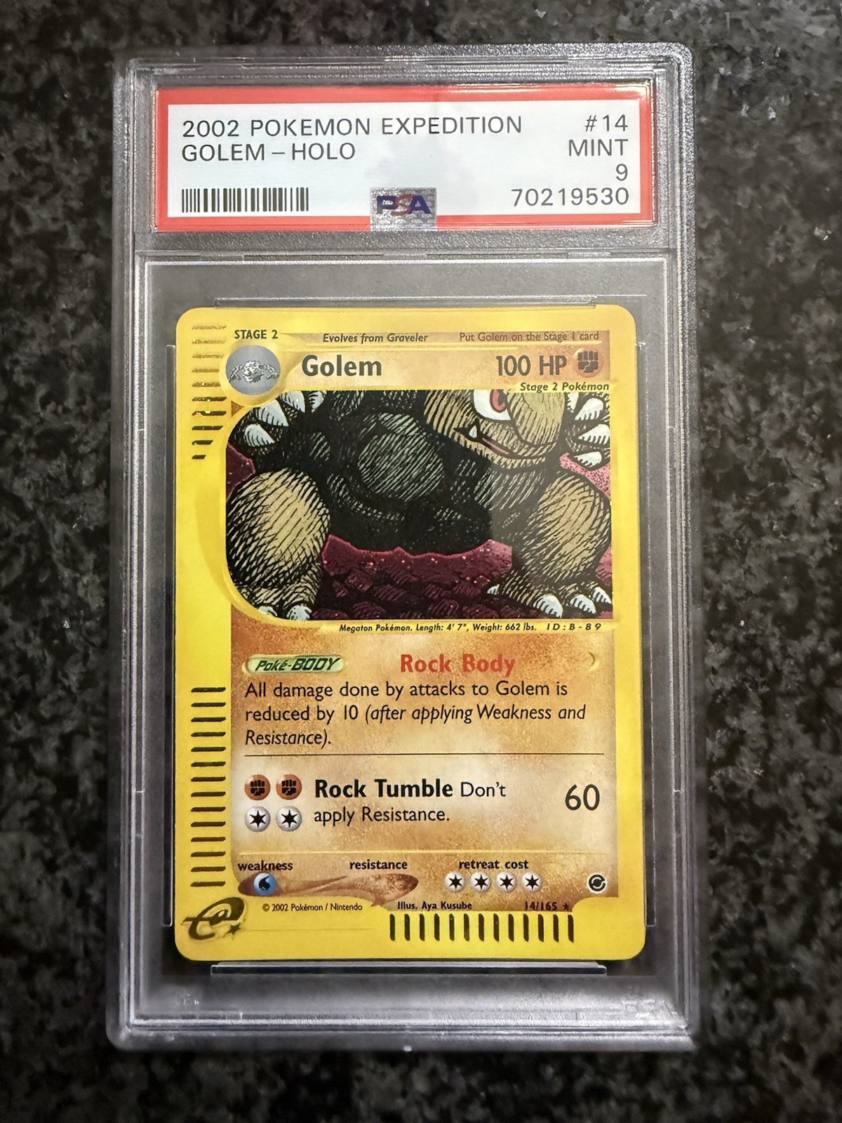 2002 Pokemon Expedition Holo #14 Golem PSA MINT 9
