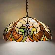 COTOSS Tiffany Pendant Light fixtures 16" Wide Stained Glass Pendant Lighting...