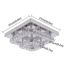 Crystal Flush Mount Ceiling Light Fixtures LED round Square Chandelier Light Fix