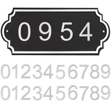 Modern Address Sign for Outside - Personalized House Numbers Plaque with Silver