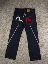 Evisu Y2K Baggy Jeans Seagull Back Pockets Pa...