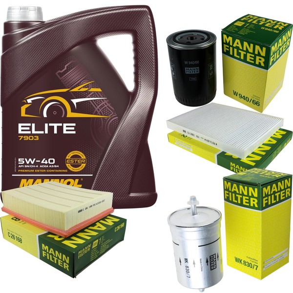 Mann Inspektionspaket 5L Mannol Elite 5W-40 FüR VW Passat 1.8 T 20V Skoda-image
