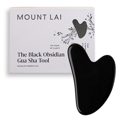 Mount Lai Obsidian Gua Sha Facial Tool   The Stone of Transformation ̵