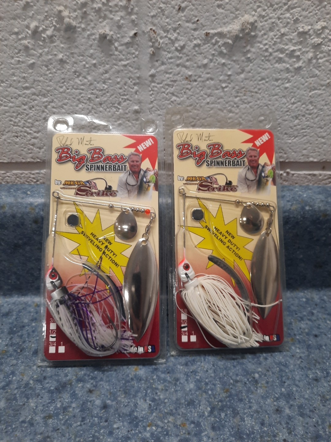2 Mega Strike Roland Martin Signature Series Big Bass Spinnerbaits  Made In USA!