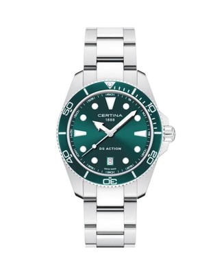 CERTINA Men Analog Quartz Casual Watch Classic Dress Green Dial Waterproof Round