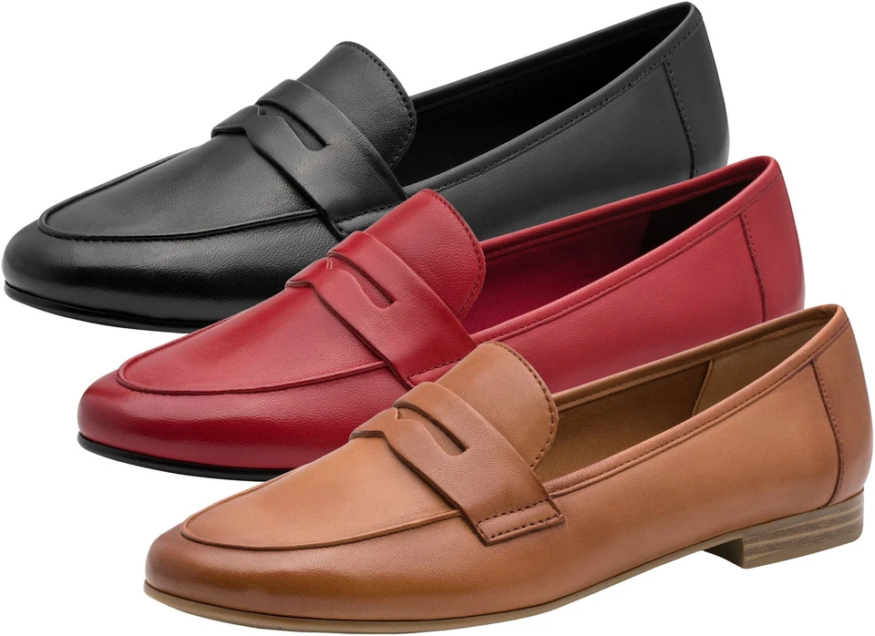 MARCO TOZZI Damen Slipper aus Leder klassischer Penny Loafer 2-24218-42 - Bild 1 von 1