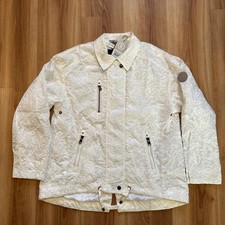 Bogner Sarah Fashion White Floral Embroidery Two Way Zip Jacket Size 10