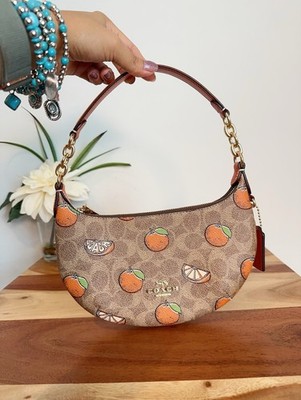 NWT Coach CBA78 Mini Payton Signature Orange Handbag Tan Multi | eBay