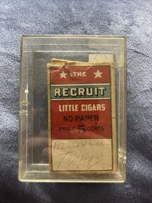 Antique 1910 The Recruit Little Cigars Cardboard Tobacco Box H. Ellis Co  Early
