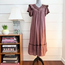 Vintage Mexican Cotton A-Line Dress Boho Bohemian Dress