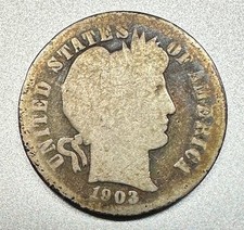 1903-S BARBER DIME AG KEY DATE #1732