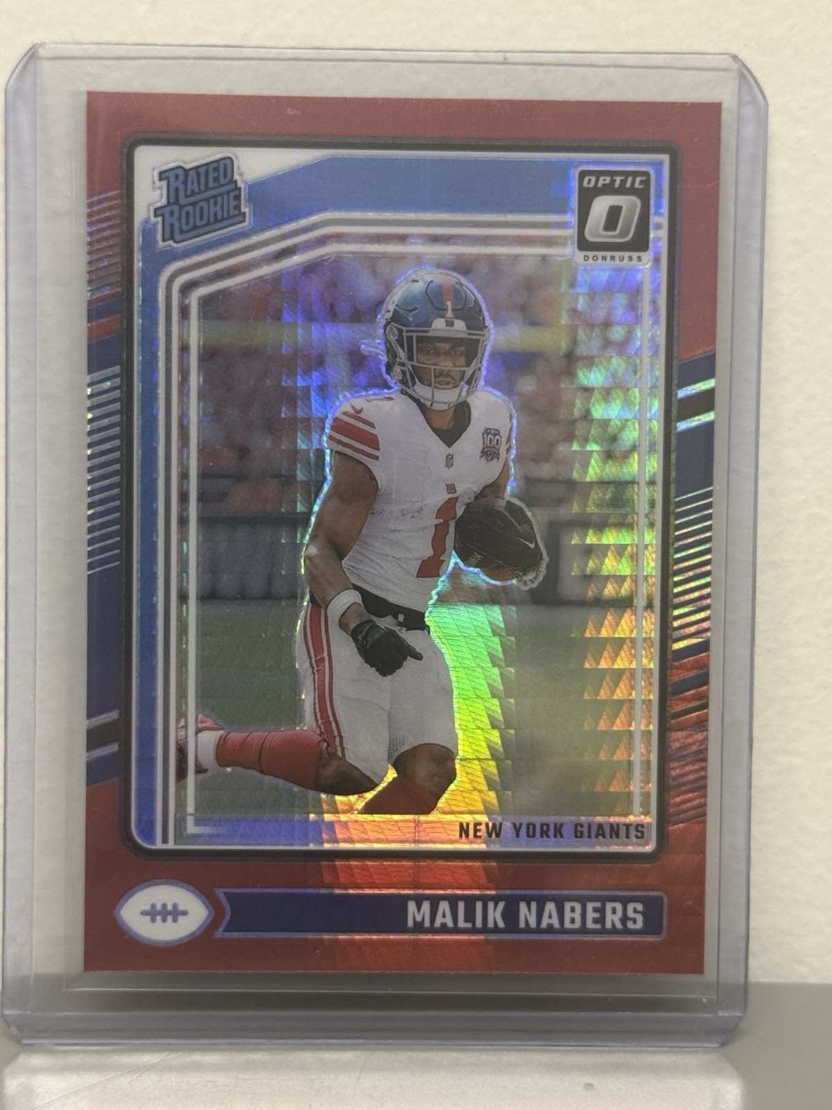 2024 Panini Donruss Optic - Rated Rookie Malik Nabers #271 Red Hyper Prizm (RC)