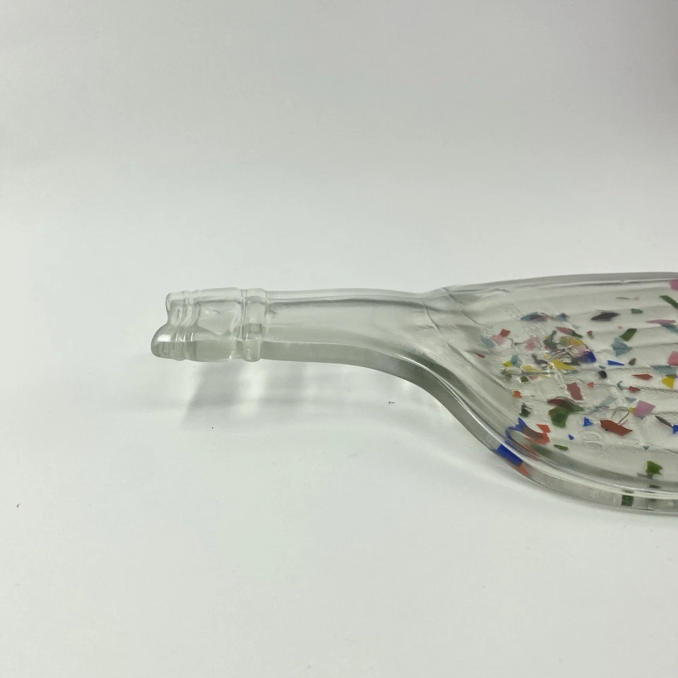 FLAT Glass Bottle Tray - Spoon Rest, Charcuterie, Shot Server, 12” Art Dish #103 - Image 3 of 4