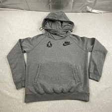 Nike Rally Hoodie Women  s Large Pullover Funnel Neck 2016 Play Offs Graphic Gray