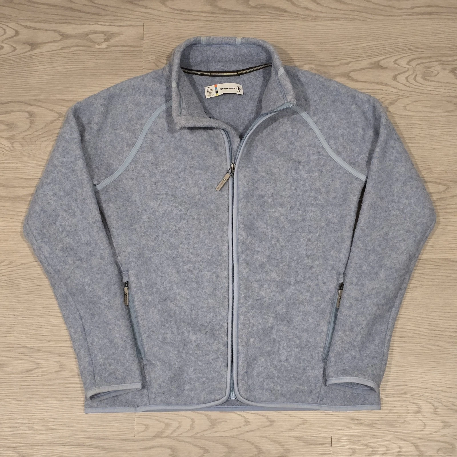 Smartwool Women’s Medium Storm Blue Hudson Trail Fleece Merino Wool Zip Jacket