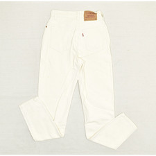 Levi's Women Jeans Cotton White Size 5 Zip Solid 512 Slim Taper USA Vtg Stained