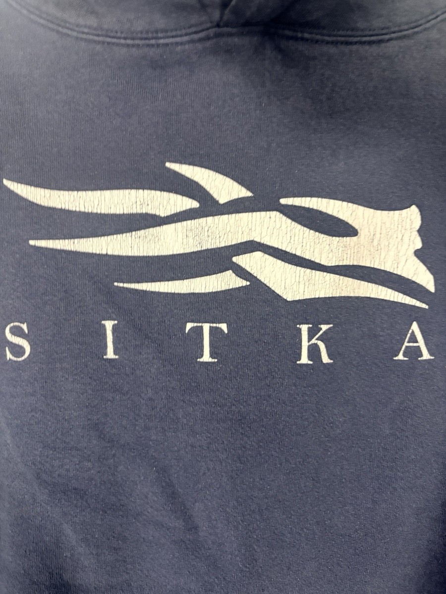 Sitka Gear Navy Pullover Logo Hoodie Hunting Outdoors Sweatshirt Men’s Large View 3