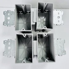 Pass & Seymour S1-18-S50 1 Gang Plastic Outlet Box Lot of 4, 3/8 to 5/8