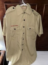 Boy Scout BSA UNIFORM SHIRT Mens Medium Short Sleeve Tan G94