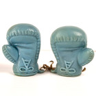Vintage 3" Blue Boxing Gloves Rubber Squeaky Baby Dog Toy - Taiwan