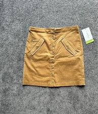KC PARKER - SIZE: 16 - Tan Corduroy Short Skirt W/ Adjustable Waist - NEW 