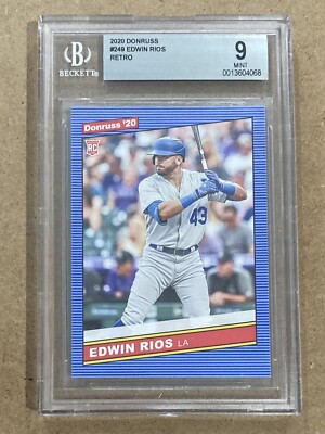 2020 Panini Donruss #249 Edwin Rios RC Rookie Retro BGS 9 Mint | eBay
