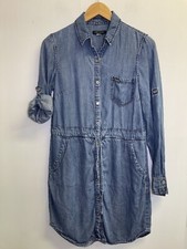 Tommy Hilfiger Women s 6/S Chambray Shirt Dress Button Up Roll up Long Sleeve