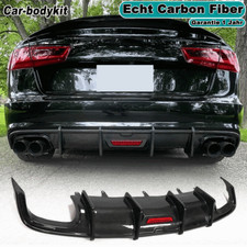 Carbon Heckdiffusor Diffusor Heck Stoßstangen Spoiler für Audi A6-SLINE S6 16-18