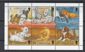 Gibraltar - 1996, Dogs ,sheet of 6