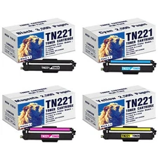 TN221 TN225 Toner Cartridge Set for Brother TN 221 HL-3170CDW BK/C/M/Y (4 Pack)