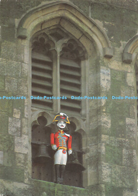 D117986 Wimborne Minster. Der Quarter Jack an der Außenseite der Westturmdose