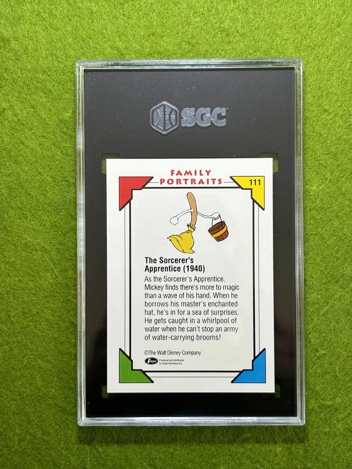 MICKEY MOUSE Disney SGC 10 GEM MINT THE SORCERER'S APPRENTICE 1991 Impel Disney - Image 2 of 4