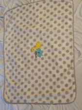 Carters Just One You Adorable Elephant Giraffe Gray White Polka Dot Blanket Euc