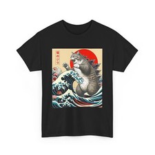 Catzilla Cat Japanese Art Funny Cat Gifts For Men Women Kid T-Shirt
