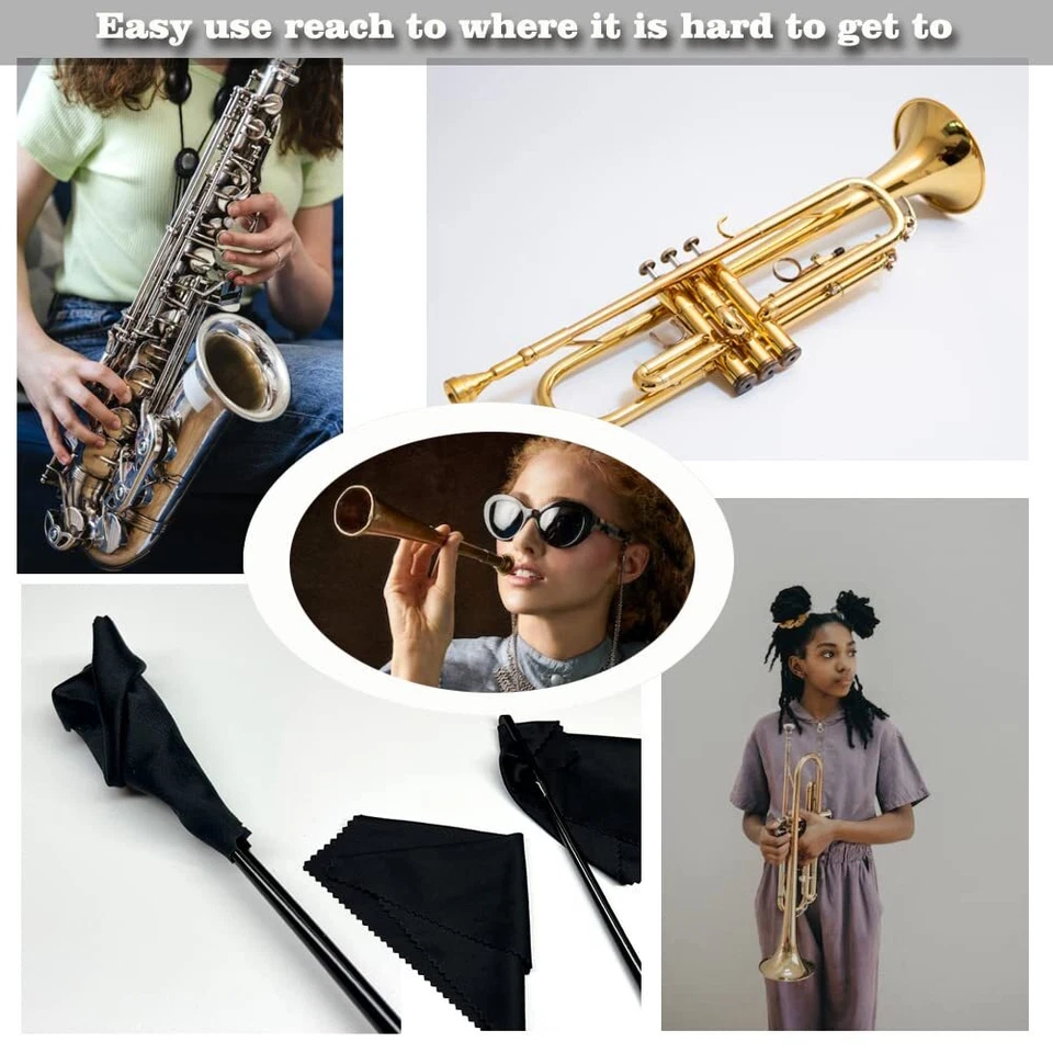 Kit de limpieza de flautas varilla de limpieza de flautas con 4 piezas paño de limpieza de flautas flauta Foto 3 de 4